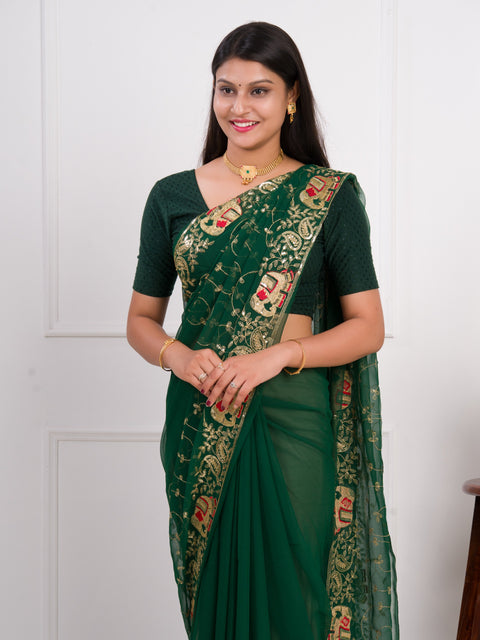 KcPc Cultural Elegance Traditional Georgette Saree for Bridesmaids  JAY