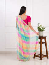 KcPc New Lightweight Chiffon Leheriya Saree with Gota Patti Work AMT