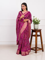 By Bandhani Saree With Festive Wear