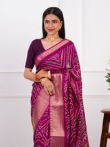 By Bandhani Saree With Festive Wear