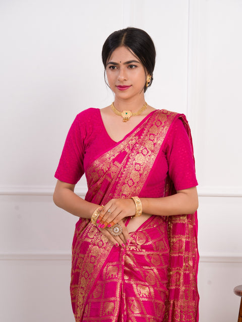 KcPc Latest New Art silk Banarasi Style With Zari weaving Work Saree KCPC