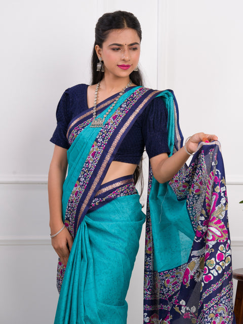 KcPc Latest Dola Silk Printed Style With Zari Border Work Saree  VJT