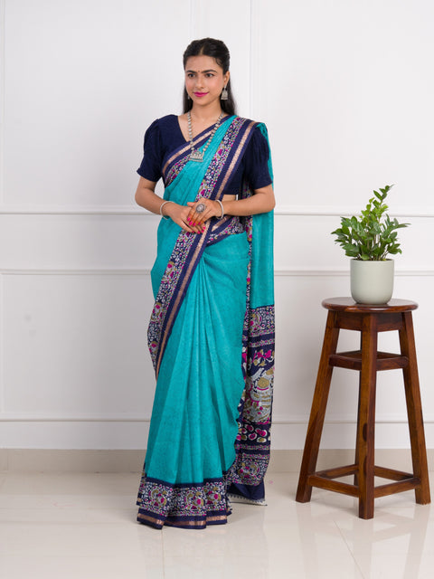 KcPc Latest Dola Silk Printed Style With Zari Border Work Saree  VJT