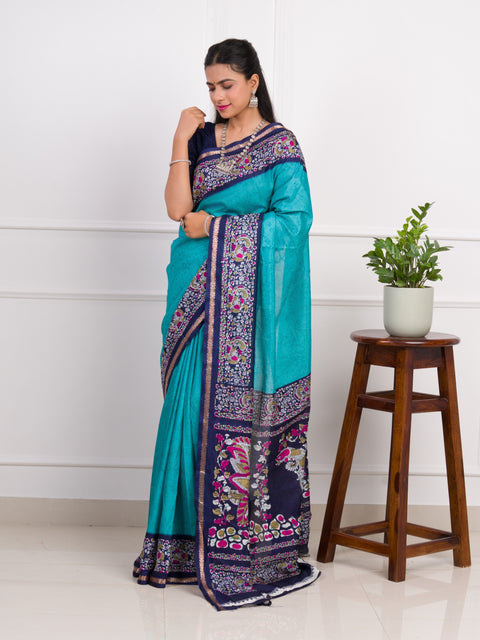 KcPc Latest Dola Silk Printed Style With Zari Border Work Saree  VJT