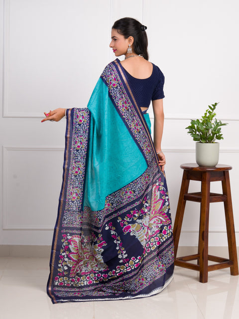 KcPc Latest Dola Silk Printed Style With Zari Border Work Saree  VJT