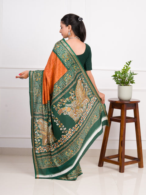 KcPc New Launch Dola Silk Printed Style With Zari Border Work Saree  VJT