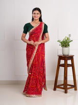 bandhani saree inGeorgette febric 