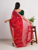 bandhani saree inGeorgette febric 