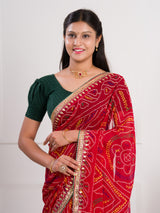 bandhani saree inGeorgette febric 