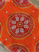 KcPc New Latest Gaji Silk Bandhani Style with GotaPatti Work Dupatta RP