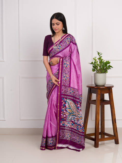 KcPc New Special Dola Silk Printed Style With Zari Border Work Saree  VJT