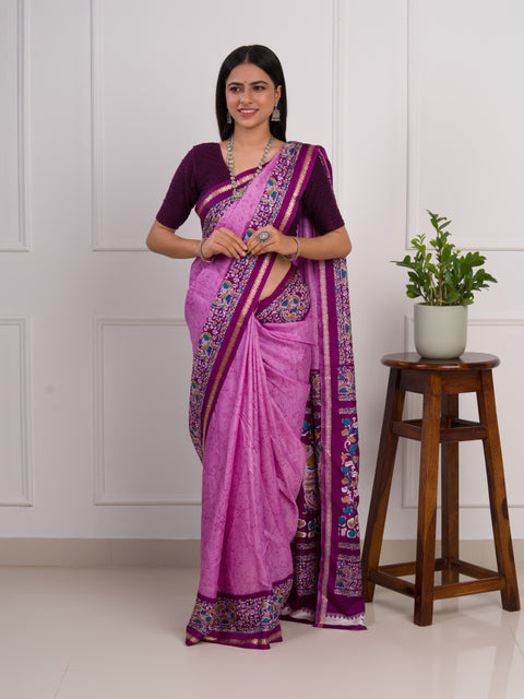 KcPc New Special Dola Silk Printed Style With Zari Border Work Saree  VJT