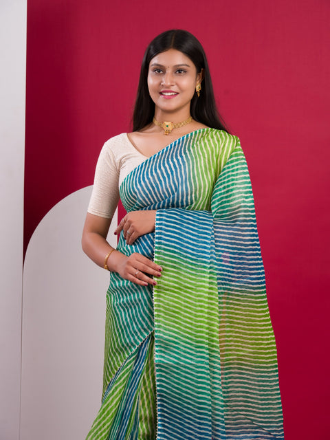 KcPc Summer Special Kota Doria Saree  Sky Blue