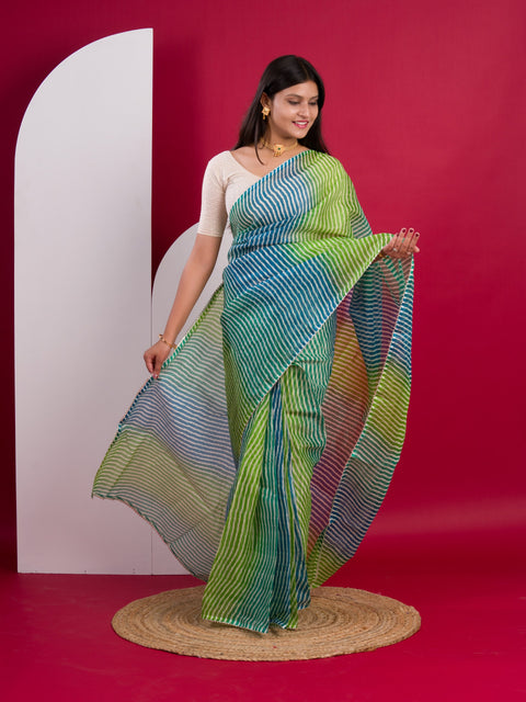 KcPc Summer Special Kota Doria Saree  Sky Blue