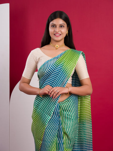 KcPc Summer Special Kota Doria Saree  Sky Blue