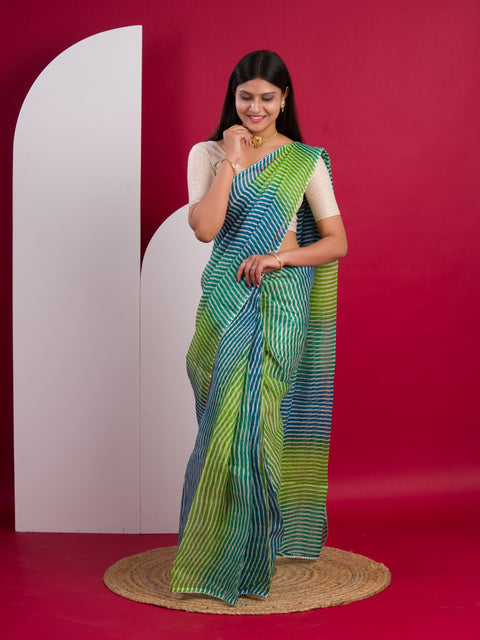 KcPc Summer Special Kota Doria Saree  Sky Blue