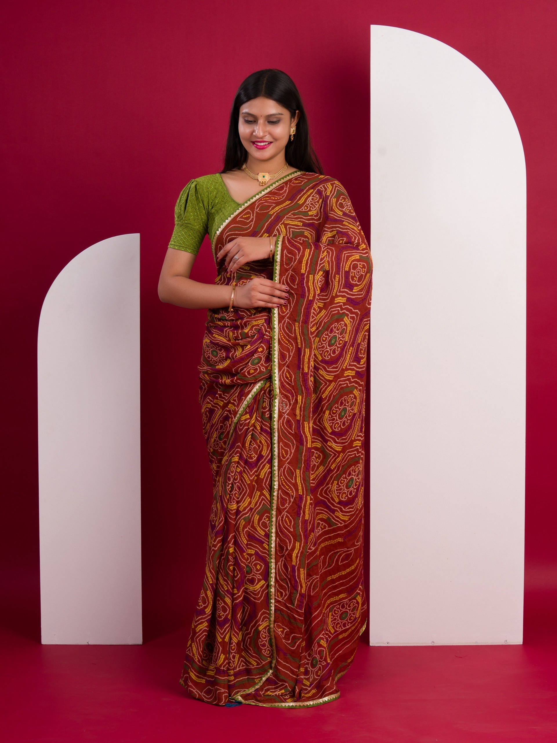 bandhani saree for Daily Wear 