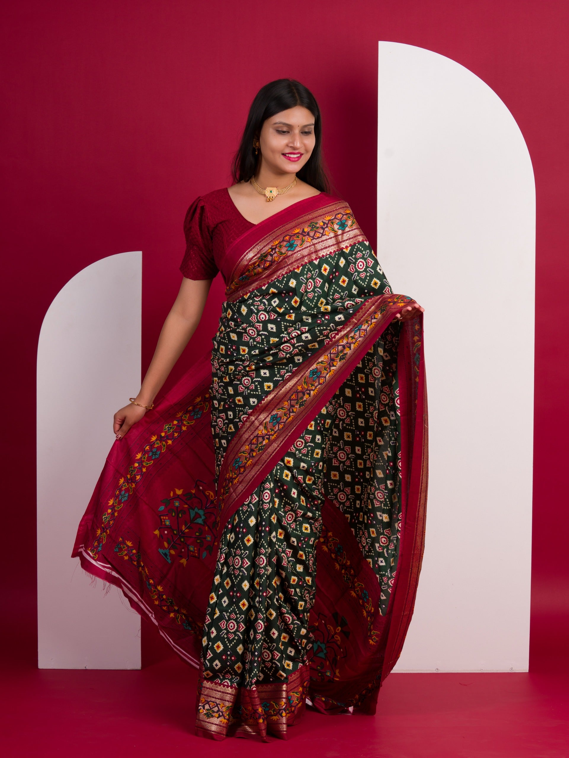 KcPc Pashmina Cotton silk Printed Saree SWA