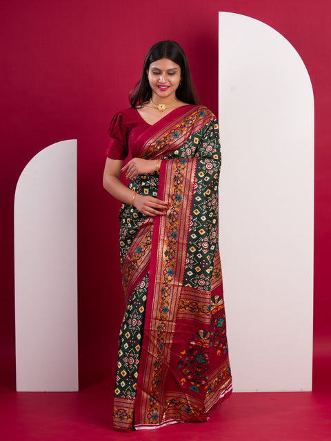 KcPc Pashmina Cotton silk Printed Saree SWA