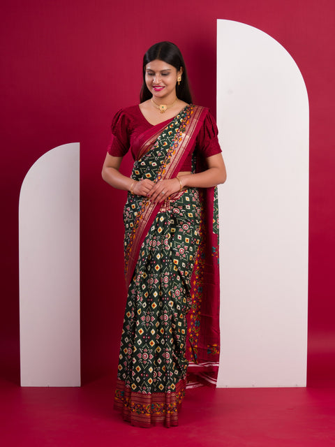 KcPc Pashmina Cotton silk Printed Saree SWA
