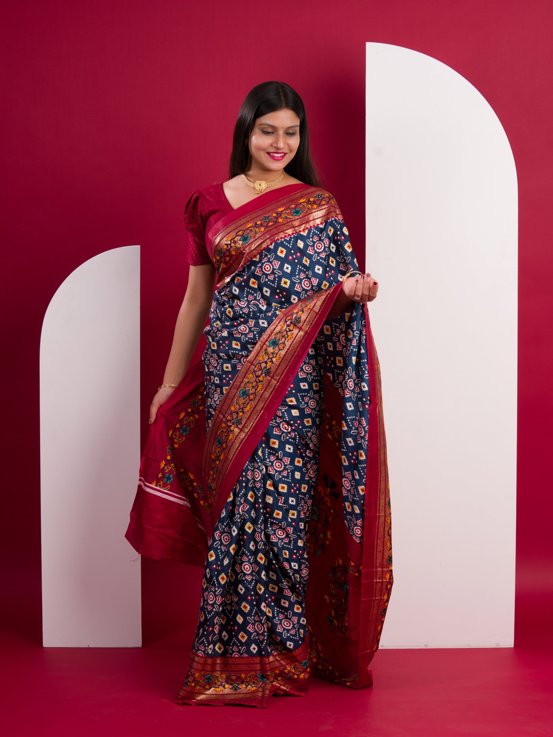 KcPc Pashmina Cotton silk printed Saree SWA