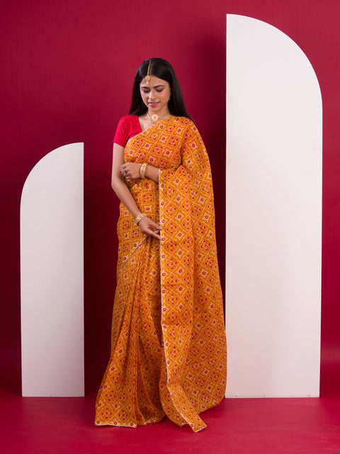 KcPC Summer Special Kota Doria Saree  Yellow