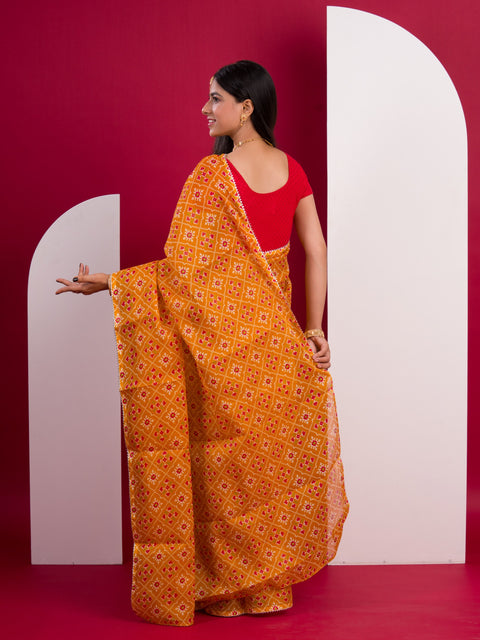 KcPC Summer Special Kota Doria Saree  Yellow