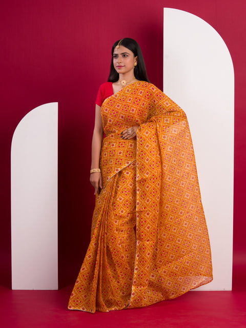 KcPC Summer Special Kota Doria Saree  Yellow