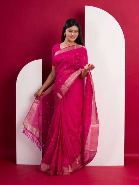 KcPc Kota Doria Kashida Work Gotapatti Style Bikaneri Saree SNA Rani