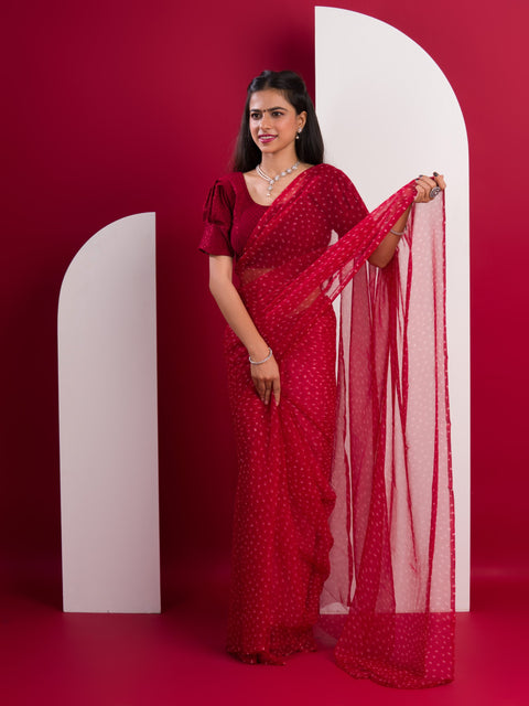 KcPc Launch New Chiffon Bandhani Light Weight Saree SUN