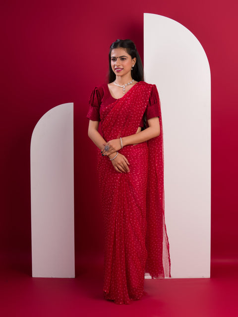 KcPc Launch New Chiffon Bandhani Light Weight Saree SUN