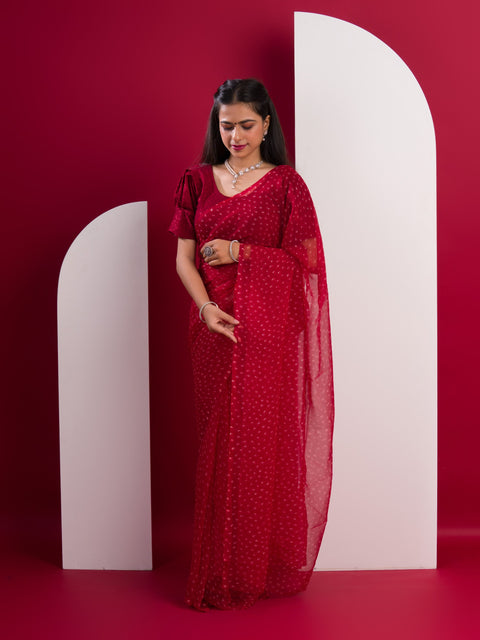 KcPc Launch New Chiffon Bandhani Light Weight Saree SUN