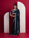 Silksaree with Sequence Design in Morknti colour