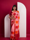  Chinon Sequence zari Thread Banarasi Border saree for festivals incolour