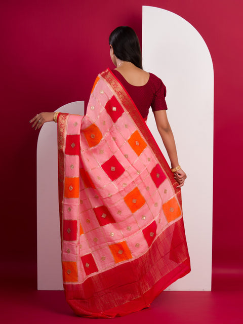 KcPc New Pure Chinon Sequence zari Thread Banarasi Border Saree MAD