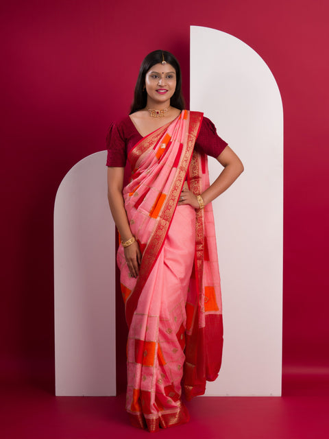 KcPc New Pure Chinon Sequence zari Thread Banarasi Border Saree MAD