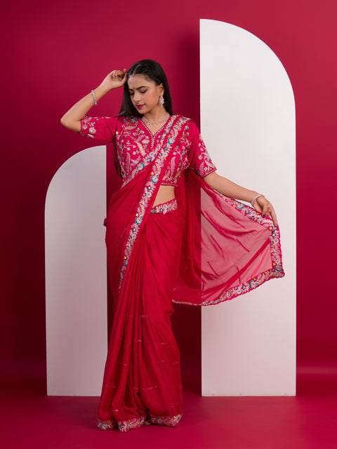 KcPc Pure Blooming NATURAL Rangoli Silk Saree with Elegant Sequence Design Saree Rani HM