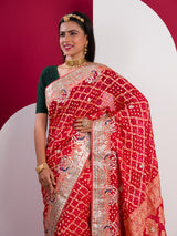 Neemzari Gotapatti Work saree for royal family weddings 