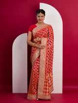 Neemzari Bandhani saree with beeutiful gota pati work