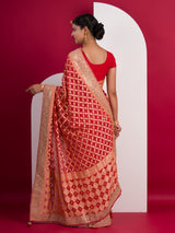 Neemzari Bandhani saree with beeutiful gota pati work
