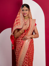 Neemzari Bandhani saree with beeutiful gota pati work