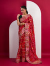 Gaji Silk Bandhani Gharchola Gotapatti Work Saree