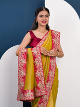  Tissue Silk Bandhani Embroidery Work Saree