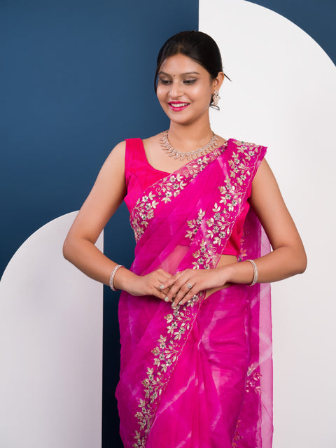 KcPc Latest Sawan Special organza Gotapatti work leheriya saree RGC