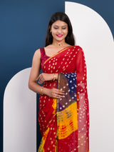 KcPc New Pure Georgette Multi Colour Shibori Print Bandhni saree KRN