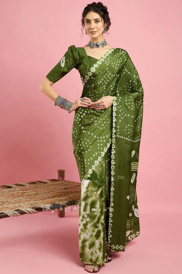 KcPc New Arrival Creap Silk Bandhani Style With Causal Wear Saree APL