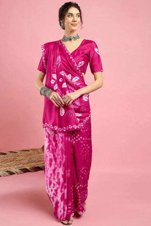 KcPc New Creap Silk Bandhani Style With Causal Wear Saree APL