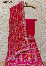 KcPc New Gaji Silk Bandhani Lehenga with Gota Patti Work BTU