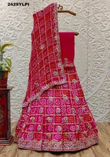 KcPc New Gaji Silk Bandhani Lehenga with Gota Patti Work BTU