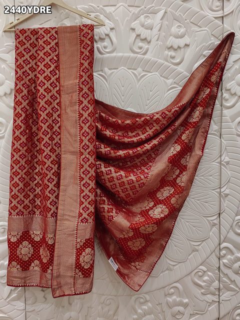 KcPc New Georgette Bandhani Style With Zari weaving Work Dupatta SATISH